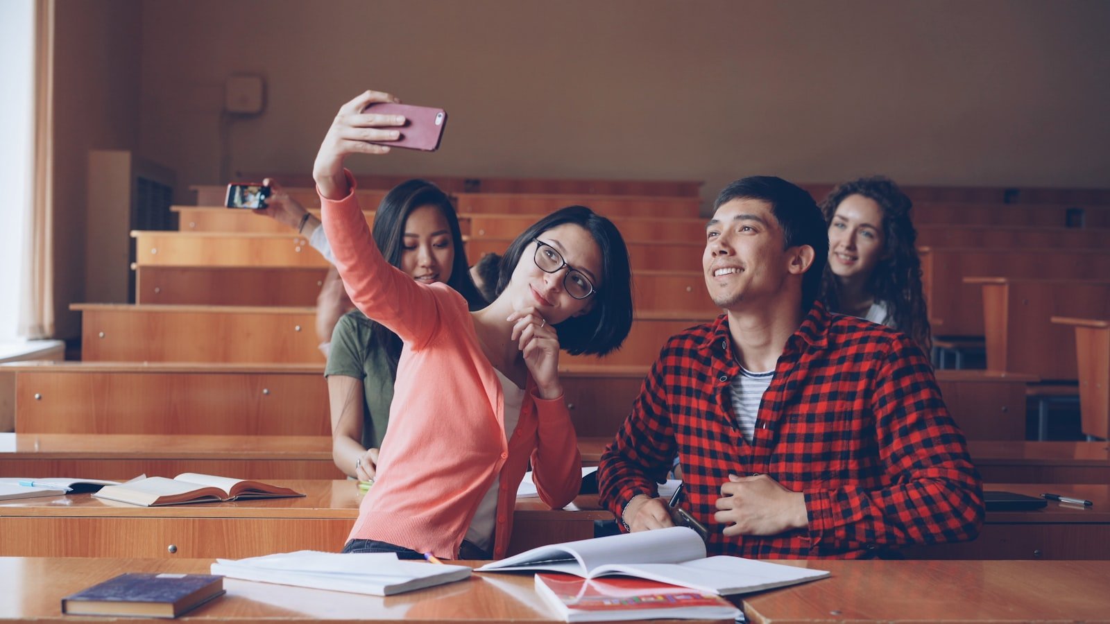 International students on campus in Malaysia